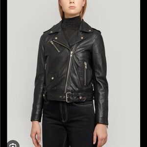Stand Studio Black Leather Biker Jacket